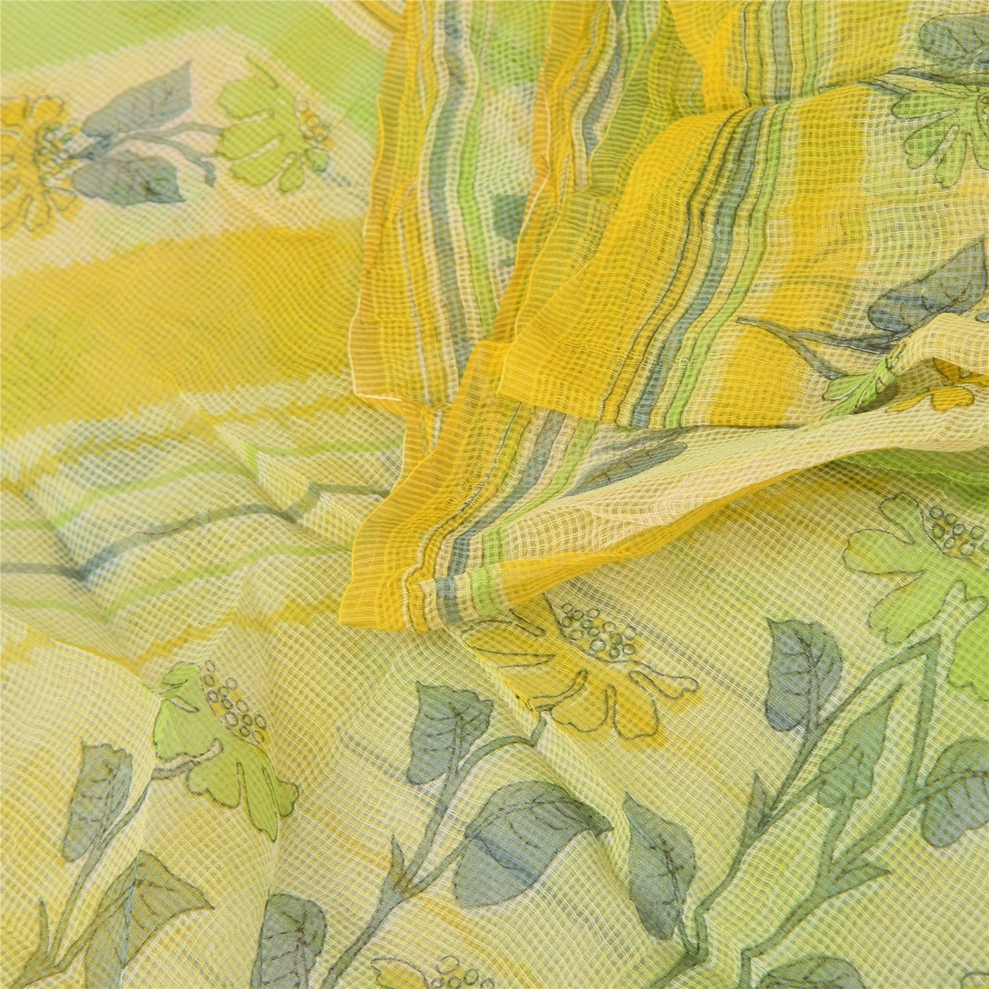 Sanskriti Vintage Sarees Kota Woven/Doria Printed Pure Cotton Sari Craft Sustainable Fabric