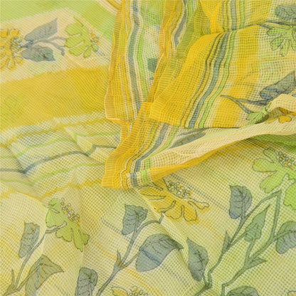 Sanskriti Vintage Sarees Kota Woven/Doria Printed Pure Cotton Sari Craft Sustainable Fabric