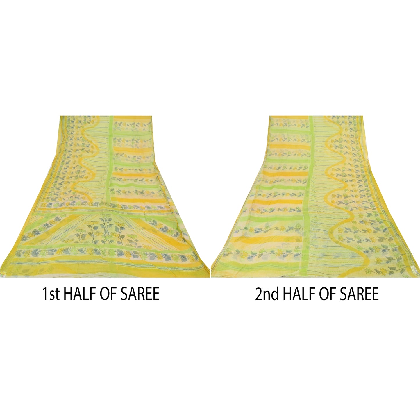 Sanskriti Vintage Sarees Kota Woven/Doria Printed Pure Cotton Sari Craft Sustainable Fabric