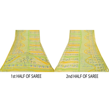 Sanskriti Vintage Sarees Kota Woven/Doria Printed Pure Cotton Sari Craft Sustainable Fabric