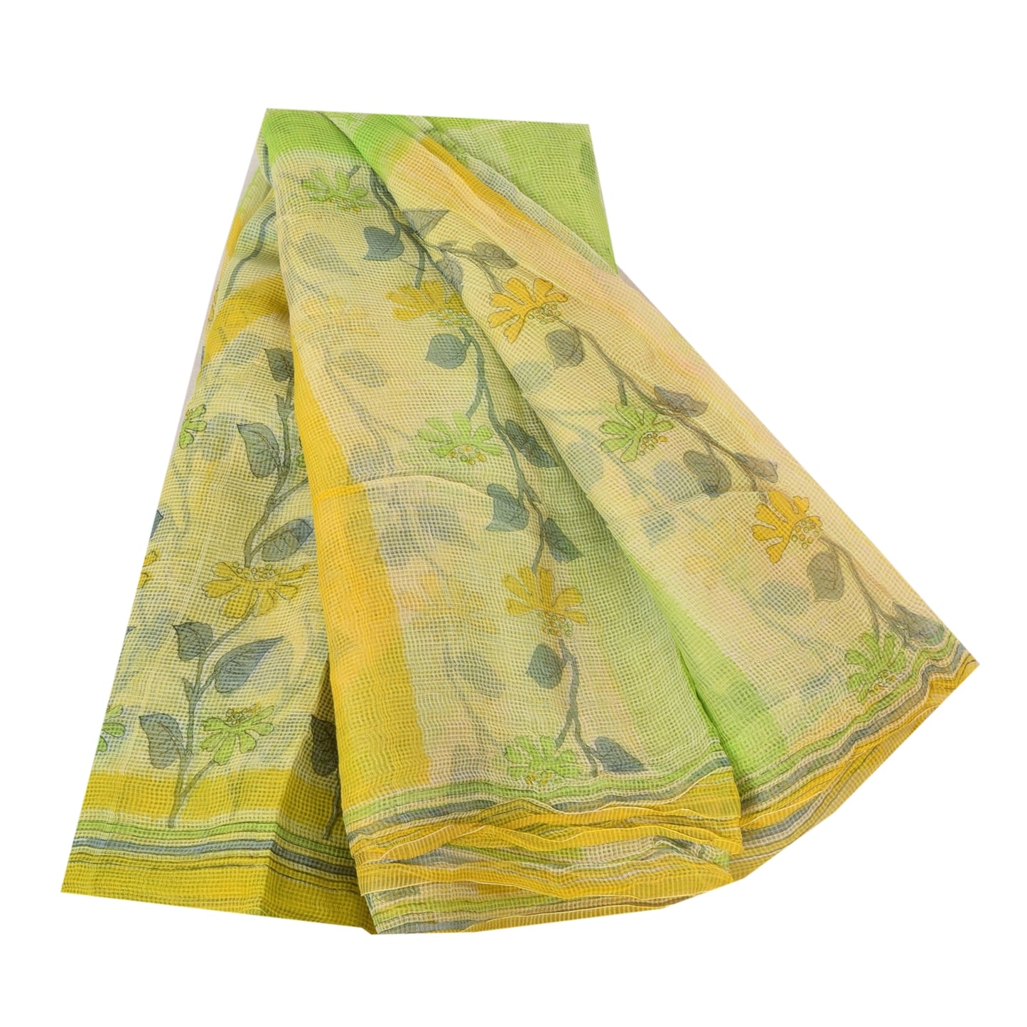Sanskriti Vintage Sarees Kota Woven/Doria Printed Pure Cotton Sari Craft Sustainable Fabric