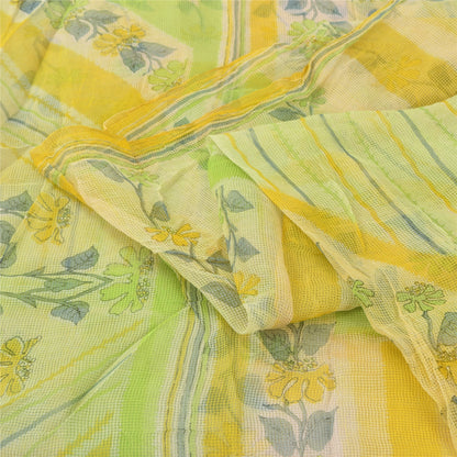Sanskriti Vintage Sarees Kota Woven/Doria Printed Pure Cotton Sari Craft Sustainable Fabric
