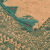 Sanskriti Vintage Sarees Peach/Green Pure Cotton Printed Sari 5yd Craft Sustainable Fabric