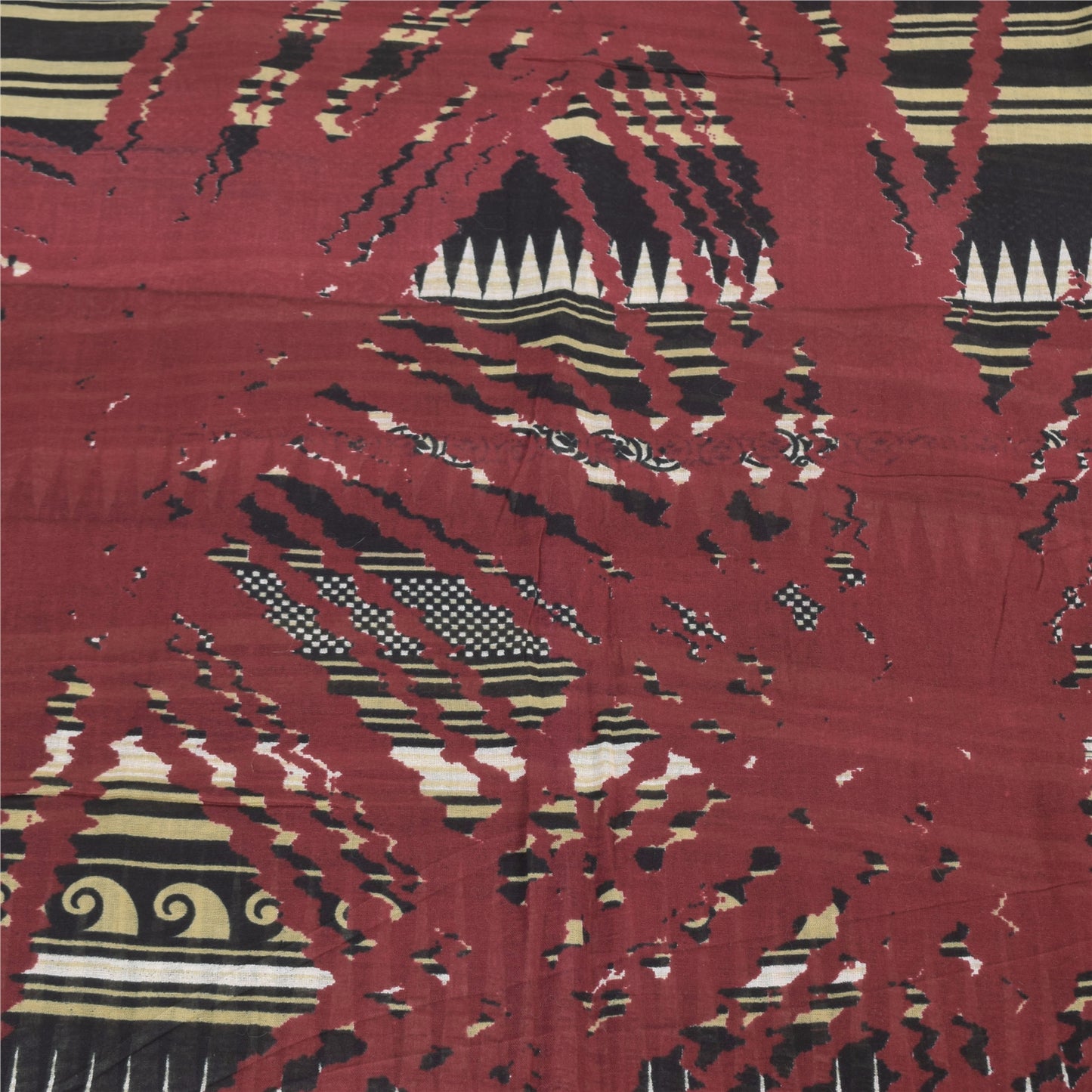 Sanskriti Vintage Sarees Indisk Sort Ren Bomuld Trykt Sari 5yd Håndværk Bæredygtigt Stoff