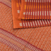 Sanskriti Vintage Sarees Indian Orange Pure Cotton Printed Sari 5yd Craft Sustainable Fabric