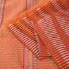 Sanskriti Vintage Sarees Indian Orange Pure Cotton Printed Sari 5yd Craft Sustainable Fabric