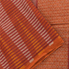 Sanskriti Vintage Sarees Indian Orange Pure Cotton Printed Sari 5yd Craft Sustainable Fabric
