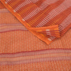 Sanskriti Vintage Sarees Indian Orange Pure Cotton Printed Sari 5yd Craft Sustainable Fabric