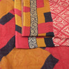 Sanskriti Vintage Sarees From India Red Pure Cotton Print Sari 5yd Craft Sustainable Fabric