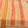 Sanskriti Vintage Sarees Cream/Orange Pure Cotton Printed Sari 5yd Craft Sustainable Fabric