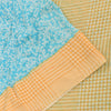 Sanskriti Vintage Sarees Blue/Cream Pure Cotton Printed Sari 5yd Craft Sustainable Fabric
