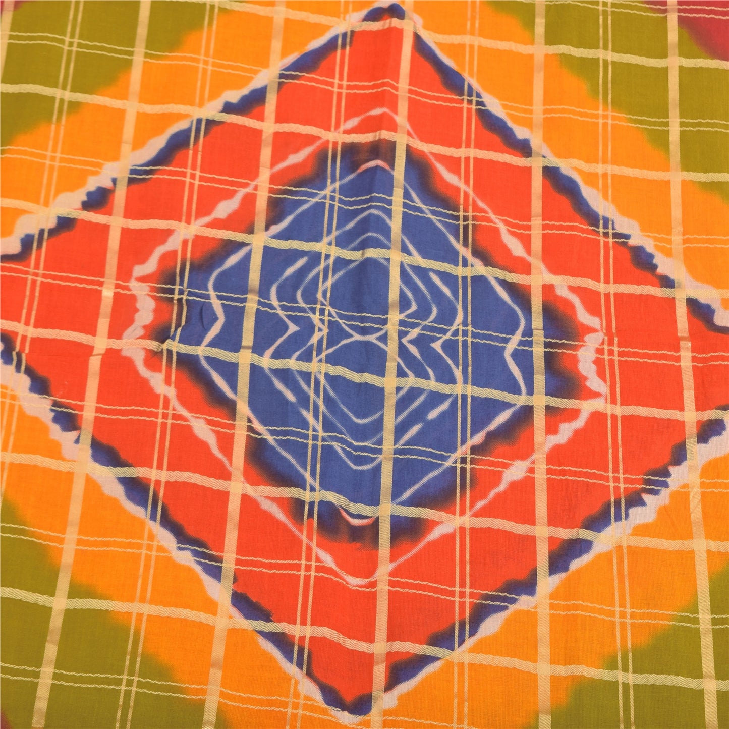 Sanskriti Vintage Sarees Multi Woven Printed Pure Cotton Sari 5yd Craft Sustainable Fabric