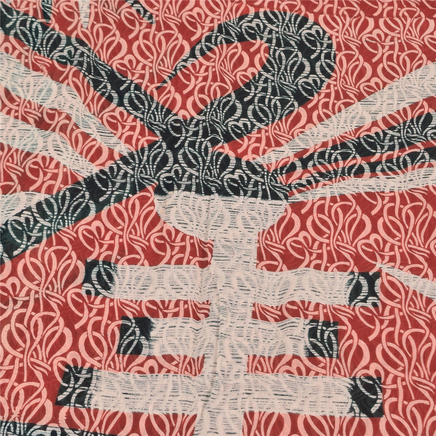 Сари Sanskriti Vintage темно-красного цвета, 100% чистый хлопок, напечатанное сари, 5 ярдов, ткань для рукоделия, устойчивая к истиранию