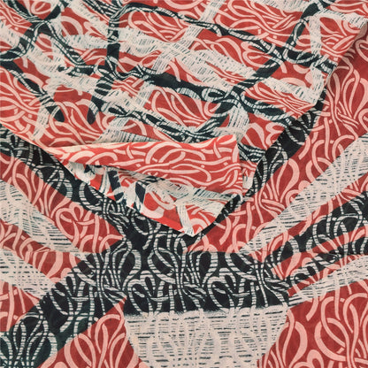 Сари Sanskriti Vintage темно-красного цвета, 100% чистый хлопок, напечатанное сари, 5 ярдов, ткань для рукоделия, устойчивая к истиранию