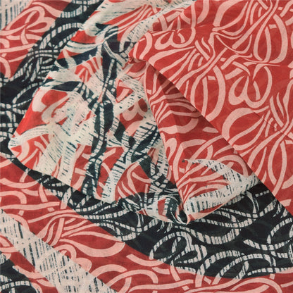 Сари Sanskriti Vintage темно-красного цвета, 100% чистый хлопок, напечатанное сари, 5 ярдов, ткань для рукоделия, устойчивая к истиранию