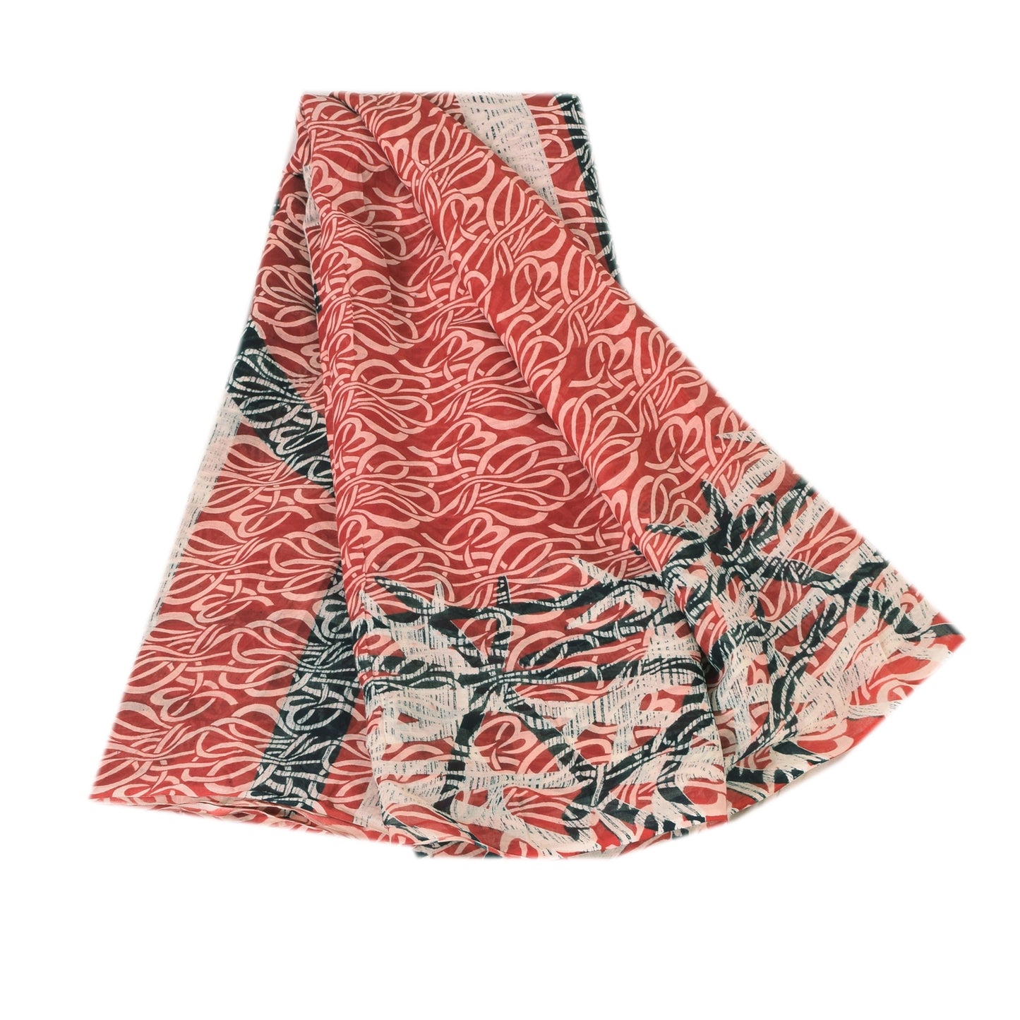 Сари Sanskriti Vintage темно-красного цвета, 100% чистый хлопок, напечатанное сари, 5 ярдов, ткань для рукоделия, устойчивая к истиранию