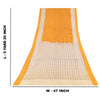 Sanskriti Vintage Sarees Yellow/Ivory Ikat Printed Pure Cotton Sari Craft Sustainable Fabric