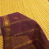 Sanskriti Vintage Sarees Yellow/Brown Zari Woven Print Pure Cotton Sari Fabric