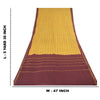 Sanskriti Vintage Sarees Yellow/Brown Zari Woven Print Pure Cotton Sari Fabric