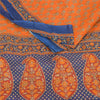 Sanskriti Vintage Sarees Indian Orange Pure Cotton Printed Sari 5yd Craft Fabric