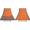 Sanskriti Vintage Sarees Indian Orange Pure Cotton Printed Sari 5yd Craft Fabric