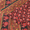 Sanskriti Vintage Sarees Red/Black 100%Pure Cotton Printed Sari 5yd Craft Fabric