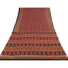 Sanskriti Vintage Sarees Red/Black 100%Pure Cotton Printed Sari 5yd Craft Fabric