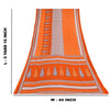 Sanskriti Vintage Sarier Orange 100% Ren Bomuld Trykt Sari 5+ yard Håndværk Bæredygtigt Stoff
