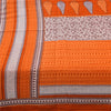 Sanskriti Vintage Sarier Orange 100% Ren Bomuld Trykt Sari 5+ yard Håndværk Bæredygtigt Stoff