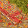 Sanskriti Vintage Sarees Green 100% Pure Cotton Printed Sari 5+yd Craft Sustainable Fabric