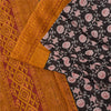 Sanskriti Vintage Sarees Black 100% Pure Cotton Printed Sari 5+yd Craft Sustainable Fabric