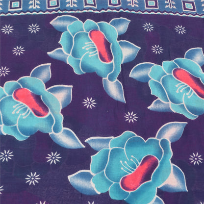 Санскритские винтажные сари синие/красные 100% чистый хлопок набивное сари 5 ярдов ткань для рукоделия устойчивая ткань