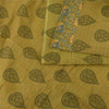 Sanskriti Vintage Sarees Indian Green Pure Cotton Printed Sari 5+yd Craft Sustainable Fabric