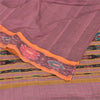 Sanskriti Vintage Sarees Pink Ikat Handwoven Odisha Pure Cotton Sari 5+yd Fabric