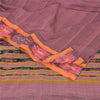Sanskriti Vintage Sarees Pink Ikat Handwoven Odisha Pure Cotton Sari 5+yd Fabric
