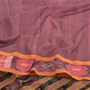 Sanskriti Vintage Sarees Pink Ikat Handwoven Odisha Pure Cotton Sari 5+yd Fabric