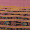 Sanskriti Vintage Sarees Pink Ikat Handwoven Odisha Pure Cotton Sari 5+yd Fabric