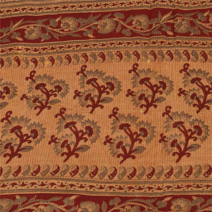 Сари Sanskriti Vintage, ржаво-оранжевое, из чистого хлопка, напечатанное сари, 5+ ярдов, ткань для рукоделия из экологически чистой ткани