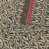 Sanskriti Vintage Sarees Cream/Black 100%Pure Cotton Print Kota Sari 5+yd Sustainable Fabric