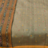 Sanskriti Vintage Sarees Gray Ikat Handwoven Odisha Pure Cotton Sari 5+yd Sustainable Fabric
