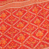 Sanskriti Vintage Sarees Red Patan Patola Pure Cotton Printed Sari 5+yd Sustainable Fabric