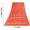 Sanskriti Vintage Sarees Red Patan Patola Pure Cotton Printed Sari 5+yd Sustainable Fabric