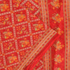 Sanskriti Vintage Sarees Red Patan Patola Pure Cotton Printed Sari 5+yd Sustainable Fabric