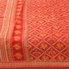 Sanskriti Vintage Sarees Red Patan Patola Pure Cotton Printed Sari 5+yd Sustainable Fabric