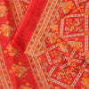 Sanskriti Vintage Sarees Red Patan Patola Pure Cotton Printed Sari 5+yd Sustainable Fabric
