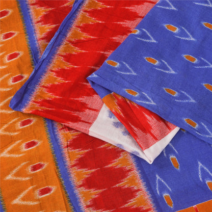 Sanskriti Vintage Sarees Indian Multi Pure Cotton Printed Sari 5+yd Craft Sustainable Fabric