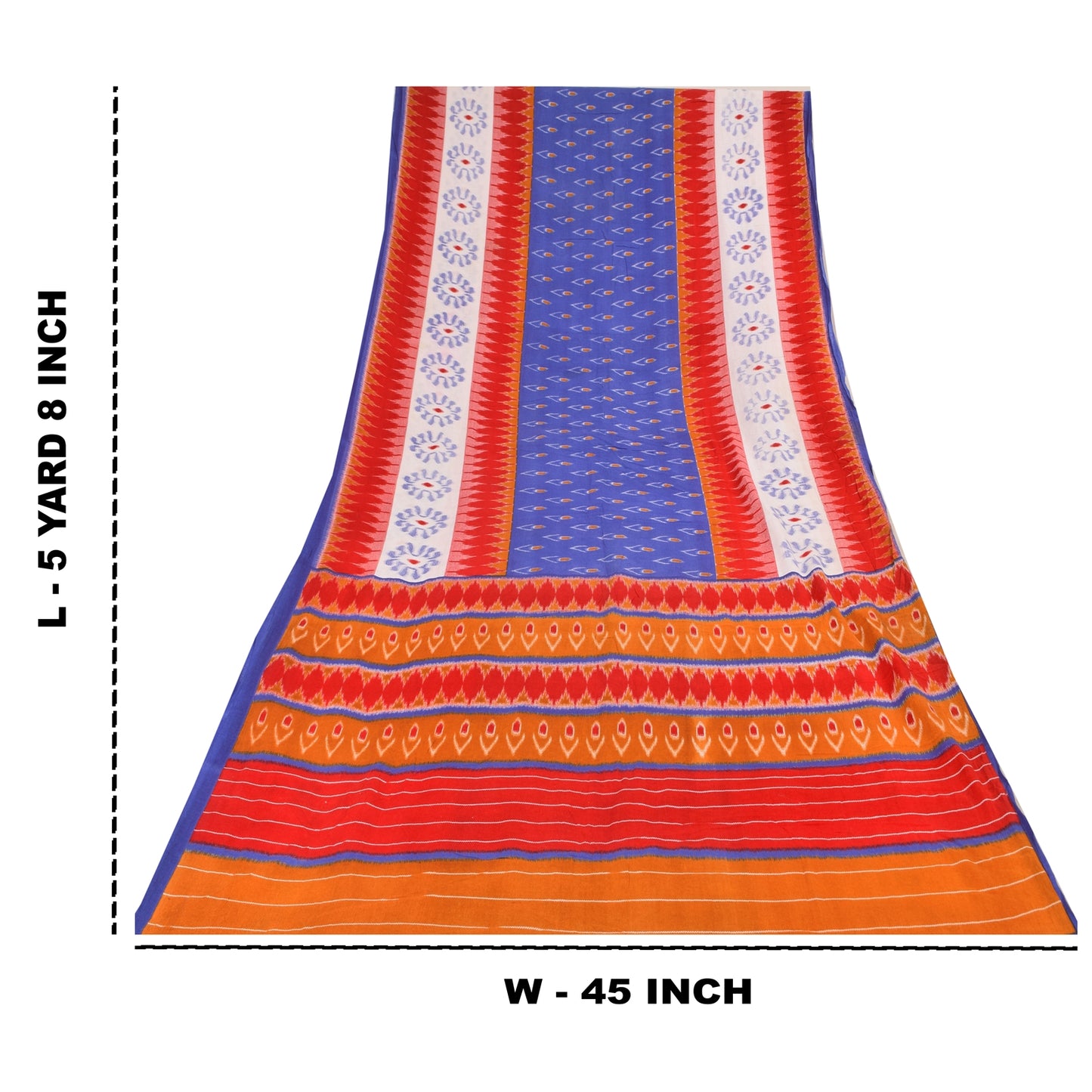 Sanskriti Vintage Sarees Indian Multi Pure Cotton Printed Sari 5+yd Craft Sustainable Fabric