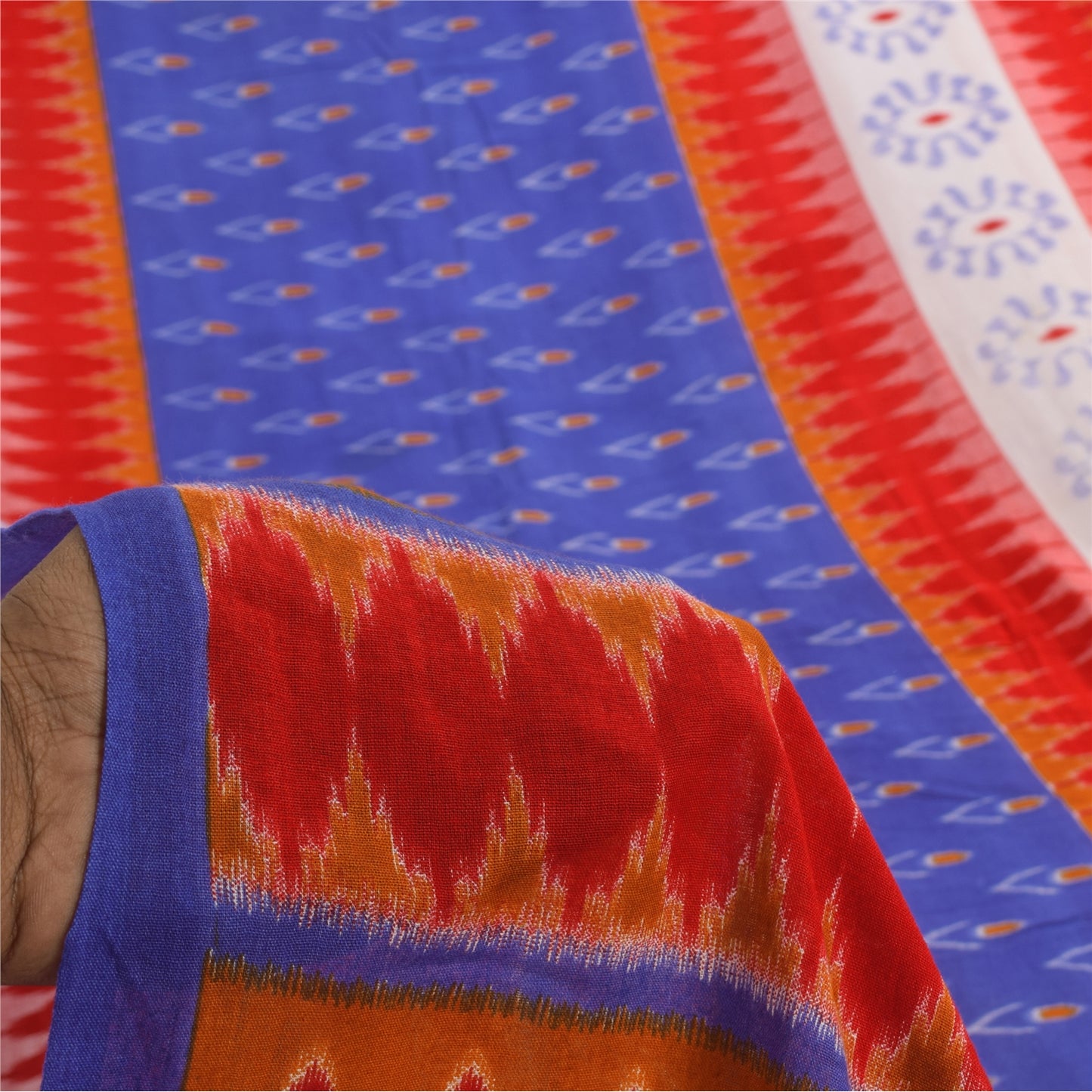 Sanskriti Vintage Sarees Indian Multi Pure Cotton Printed Sari 5+yd Craft Sustainable Fabric