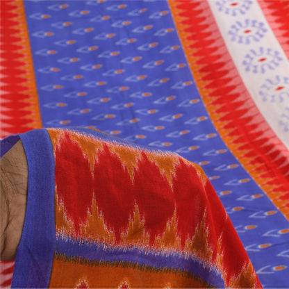 Sanskriti Vintage Sarees Indian Multi Pure Cotton Printed Sari 5+yd Craft Sustainable Fabric