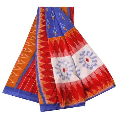 Sanskriti Vintage Sarees Indian Multi Pure Cotton Printed Sari 5+yd Craft Sustainable Fabric